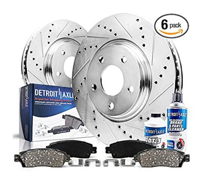 Detroit Axle - Pair (2) Front Drilled and Slotted Disc Brake Kit Kit Rotors