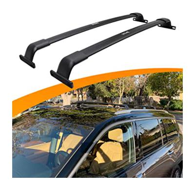 AUTOSAVER88 Roof Rack Cross Bars Compatible for 2011-2021 Jeep Grand Cherokee with Chrome/Black Grooved Side Rails, Rooftop Aluminum Crossbars