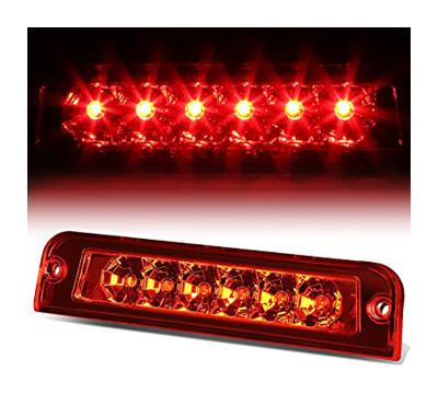 Rear High Mount Red Housing LED 3rd Third Tail Brake Light Stop Lamp Compatible with Jeep Wrangler TJ 97-06